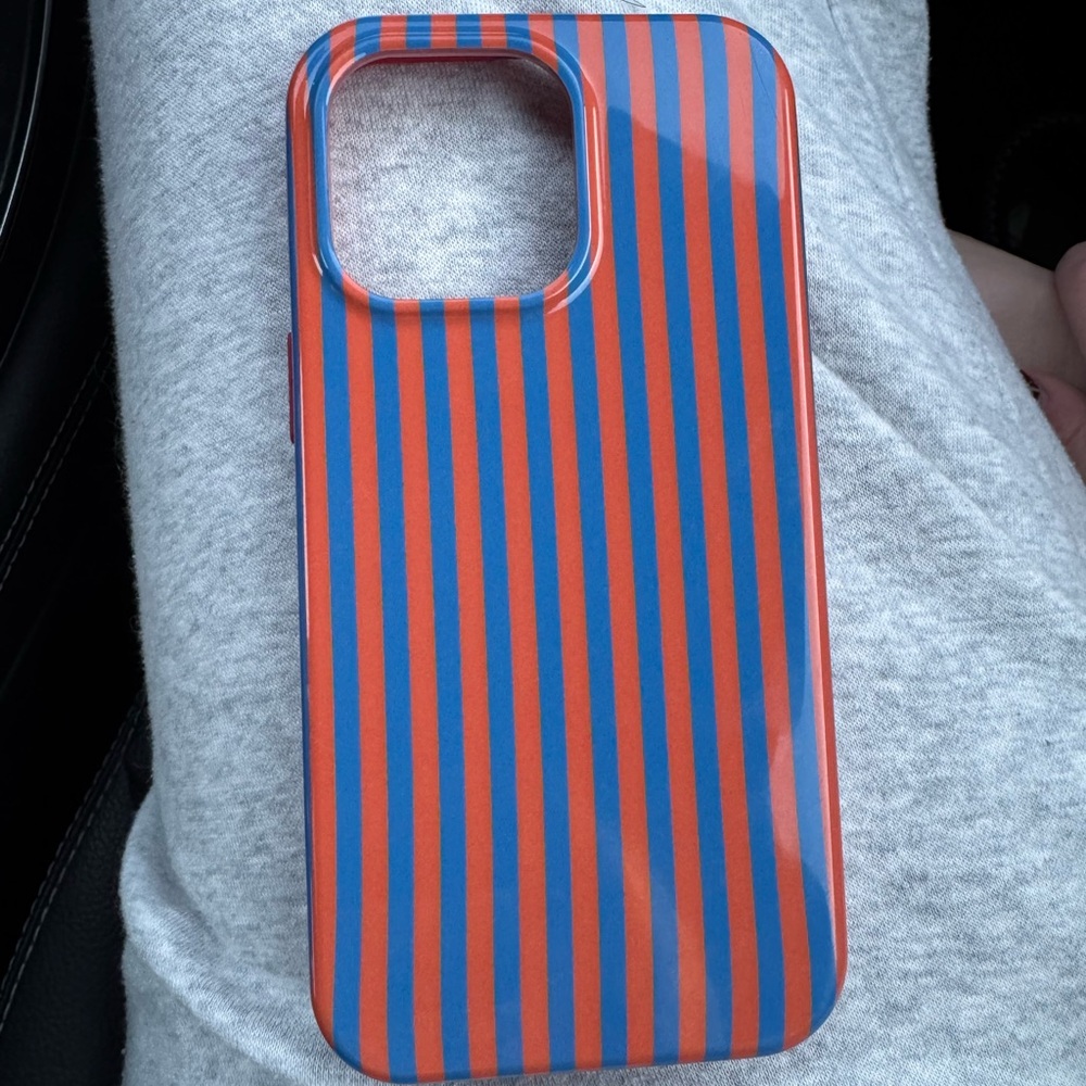 Striped Blue and Orange Phone Case
